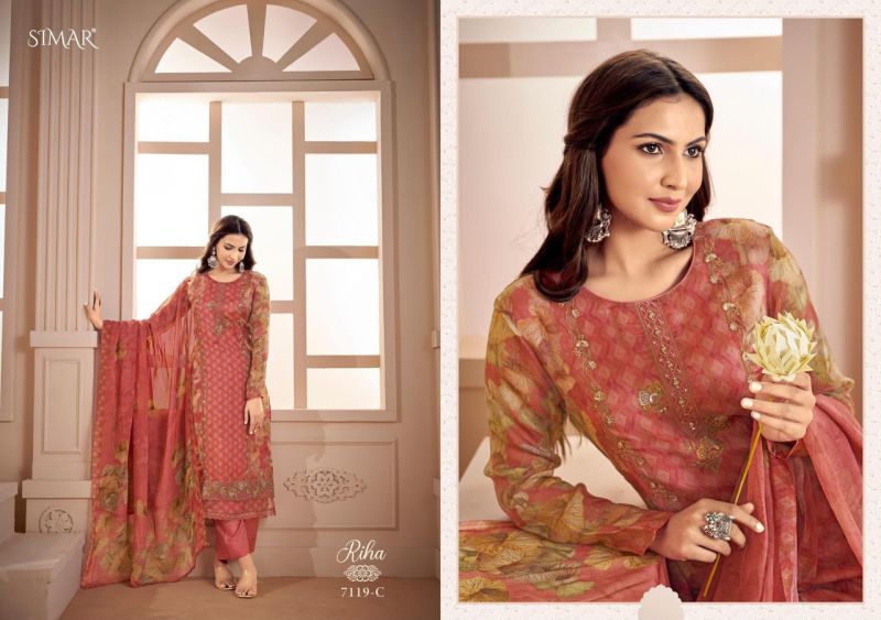 Glossy Simar Riha Viscose Muslin Digital Printed Salwar Kameez