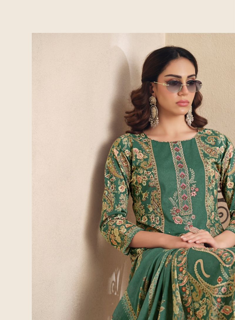 Hermitage Zaira Fiest Giza Pk Embroidered Dress Material Catalog — Wholesale Dress Material, Vardan Ethnic wholesale from Surat — view 2