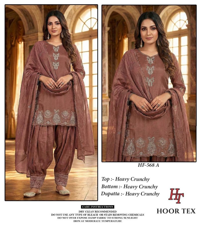 Hoor Tex 568 A To D Crunchy Embroidered Salwar Kameez Catalog — Wholesale Readymade Suit, Vardan Ethnic wholesale from Surat — view 2