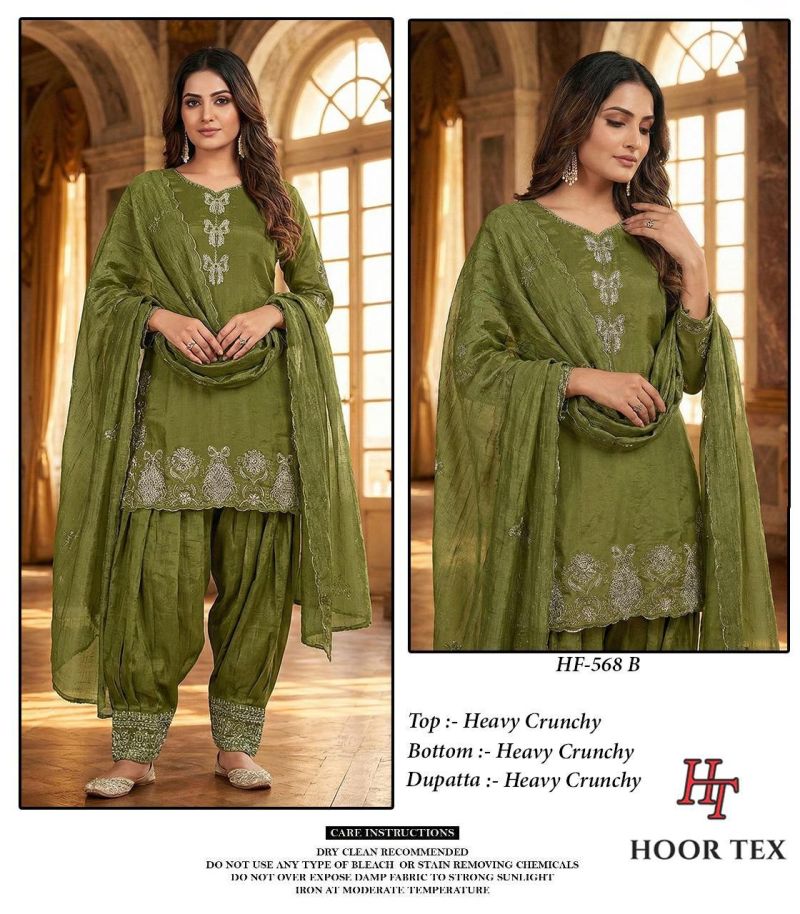Hoor Tex 568 A To D Crunchy Embroidered Salwar Kameez Catalog — Wholesale Readymade Suit, Vardan Ethnic wholesale from Surat — view 3