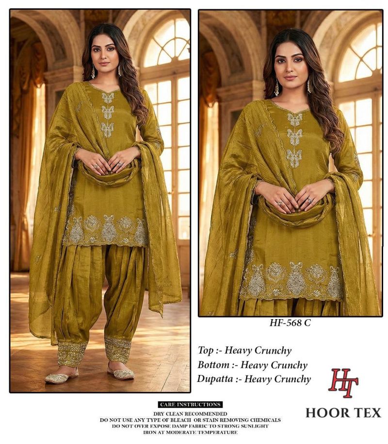 Hoor Tex 568 A To D Crunchy Embroidered Salwar Kameez Catalog
