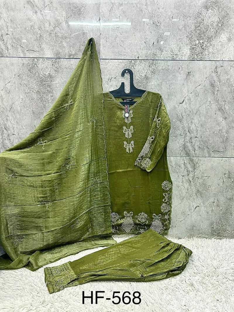 Hoor Tex 568 A To D Crunchy Embroidered Salwar Kameez Catalog — Wholesale Readymade Suit, Vardan Ethnic wholesale from Surat — view 6