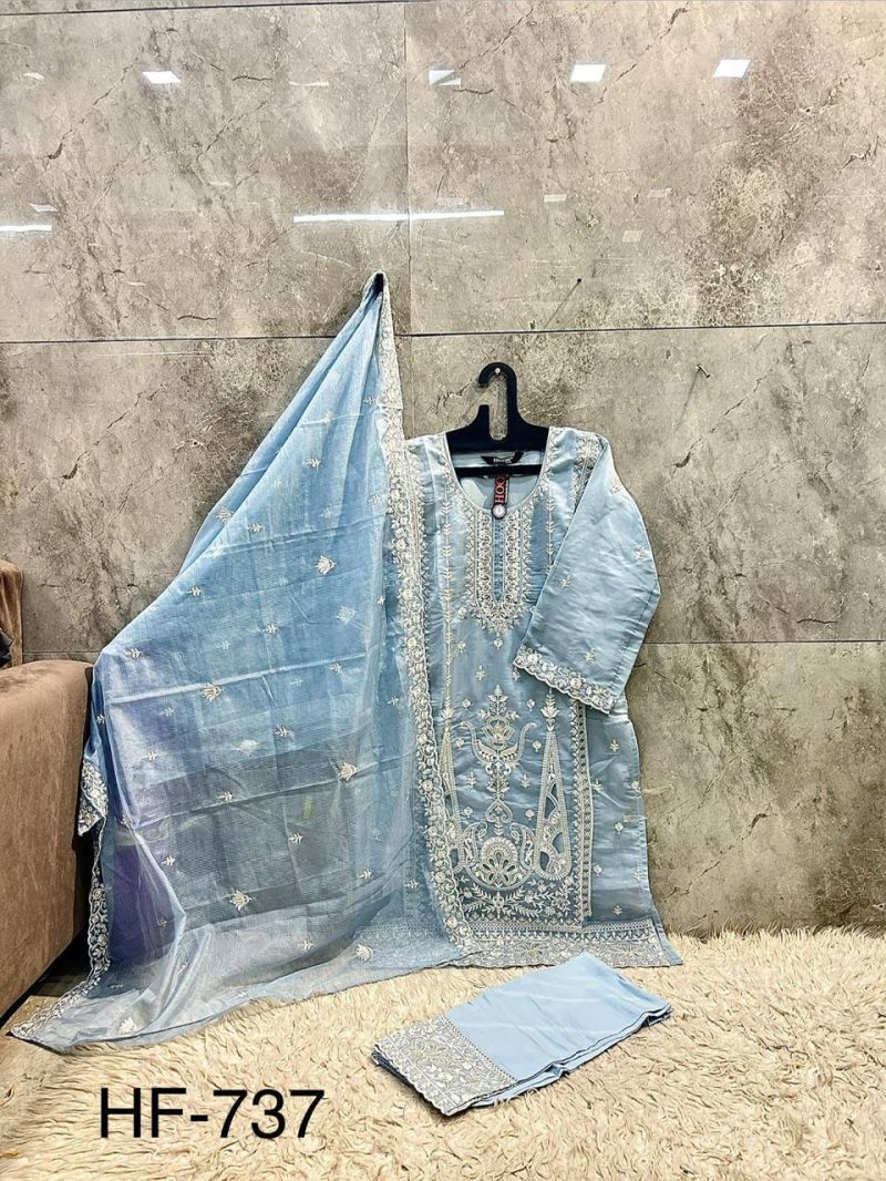 Hoor Tex 737  Heavy Organza Readymade Pakistani Salwar Suit — Wholesale Pakistani Suits, hoor Tex wholesale from Surat — view 7