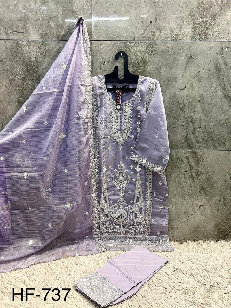 Hoor Tex 737  Heavy Organza Readymade Pakistani Salwar Suit — Wholesale Pakistani Suits, hoor Tex wholesale from Surat — view 5