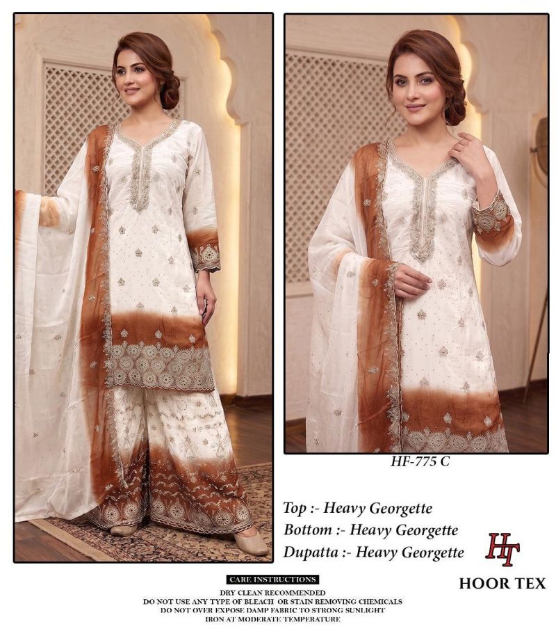 Hoor Tex 775 A To D Georgette Embroidered Salwar Kameeez Catalog