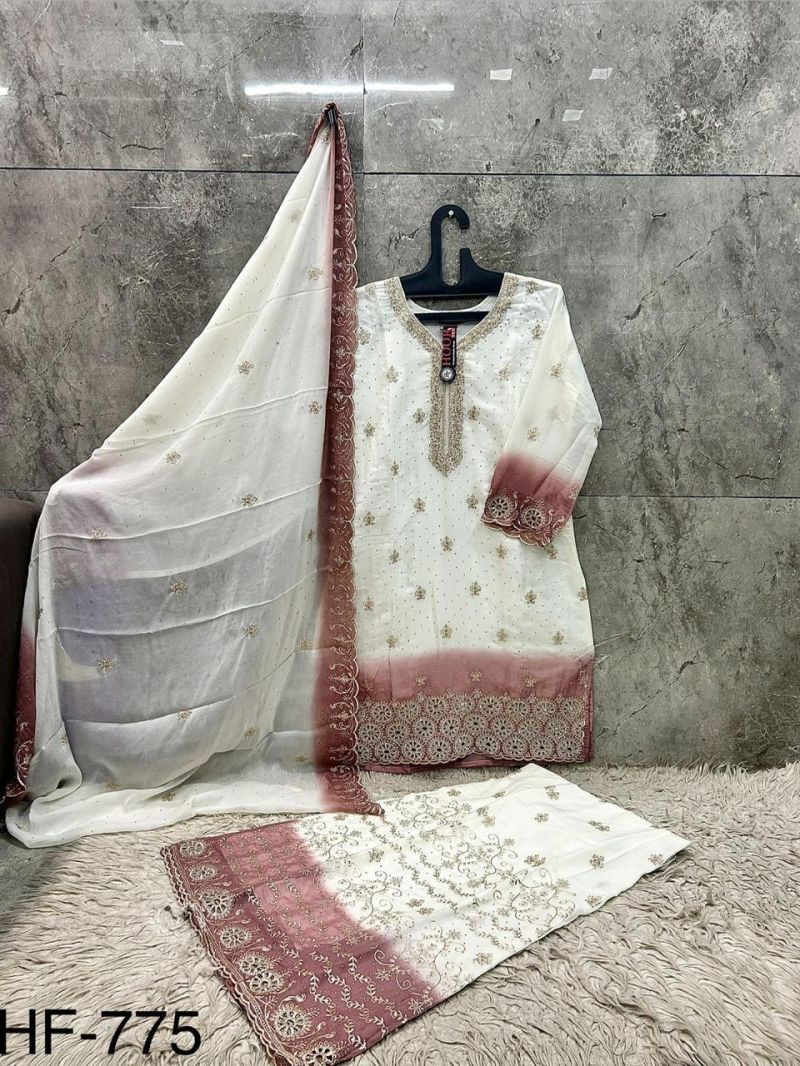 Hoor Tex 775 A To D Georgette Embroidered Salwar Kameeez Catalog — Wholesale Salwar Suits, hoor Tex wholesale from Surat — view 5