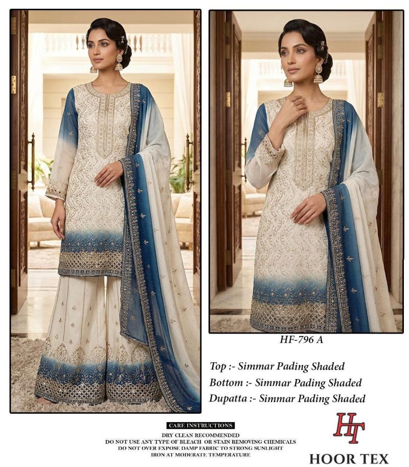 Hoor Tex 796 Simmar Pading Sheded Embroidered Salwar Kameez — Designer Readymade Suits, hoor Tex wholesale from Surat — view 4