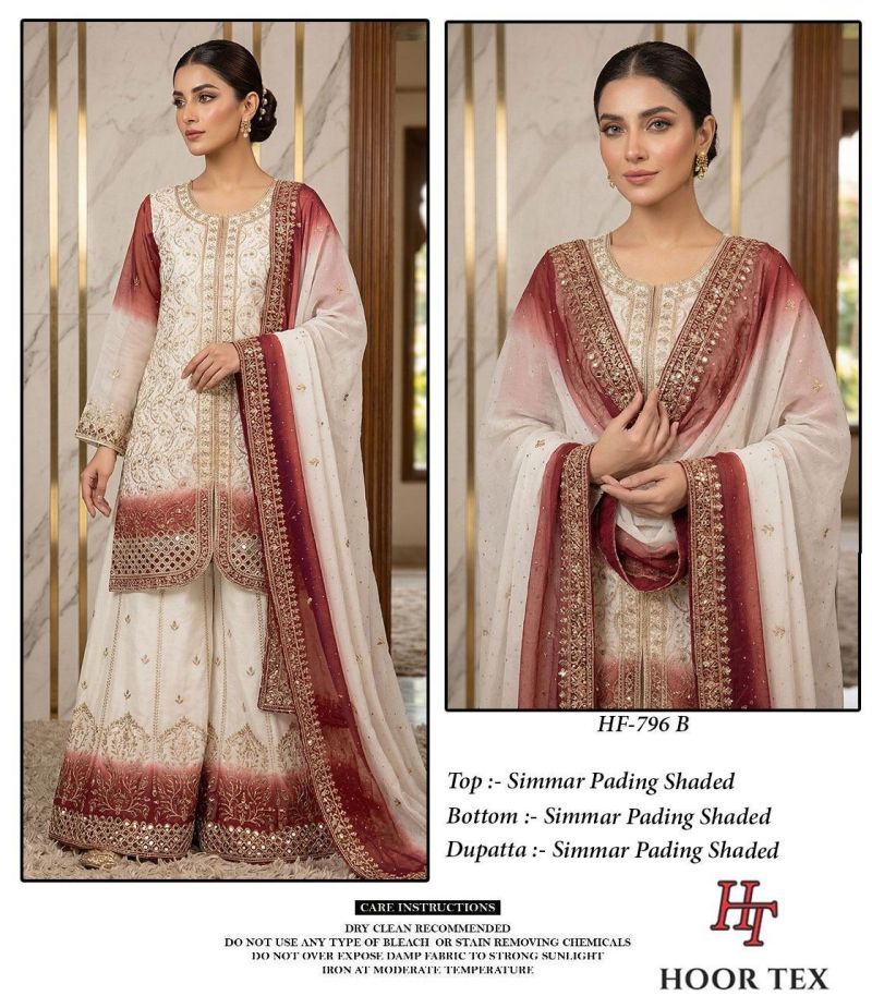 Hoor Tex 796 Simmar Pading Sheded Embroidered Salwar Kameez — Designer Readymade Suits, hoor Tex wholesale from Surat — view 3