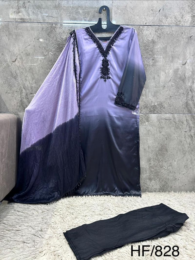 Hoor Tex 828 A To D Heavy Natural Crepe Pakistani Salwar Kameez Catalog — Wholesale Kurtis, hoor Tex wholesale from Surat — view 6