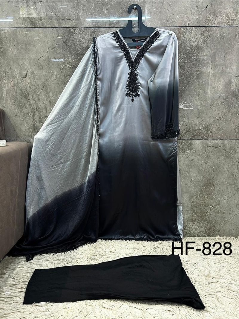 Hoor Tex 828 A To D Heavy Natural Crepe Pakistani Salwar Kameez Catalog — Wholesale Kurtis, hoor Tex wholesale from Surat — view 7