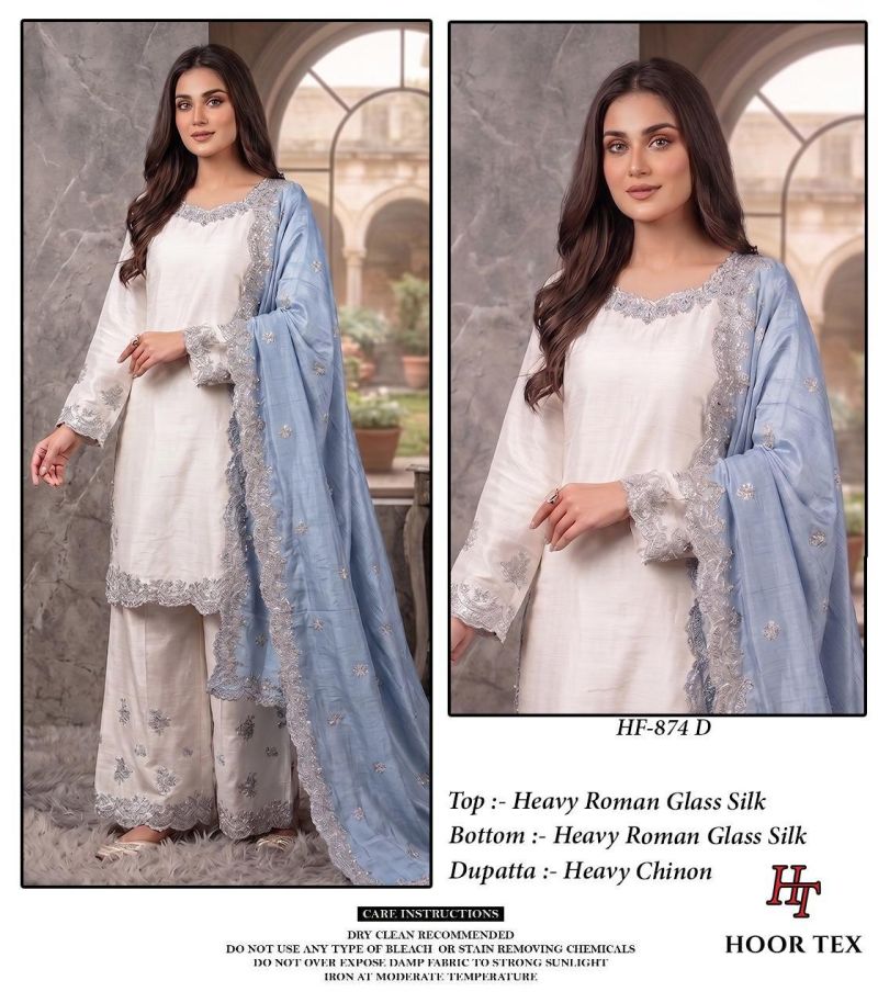 Hoor Tex 874 Roman Glass Silk Embroidered Salwar Kameez