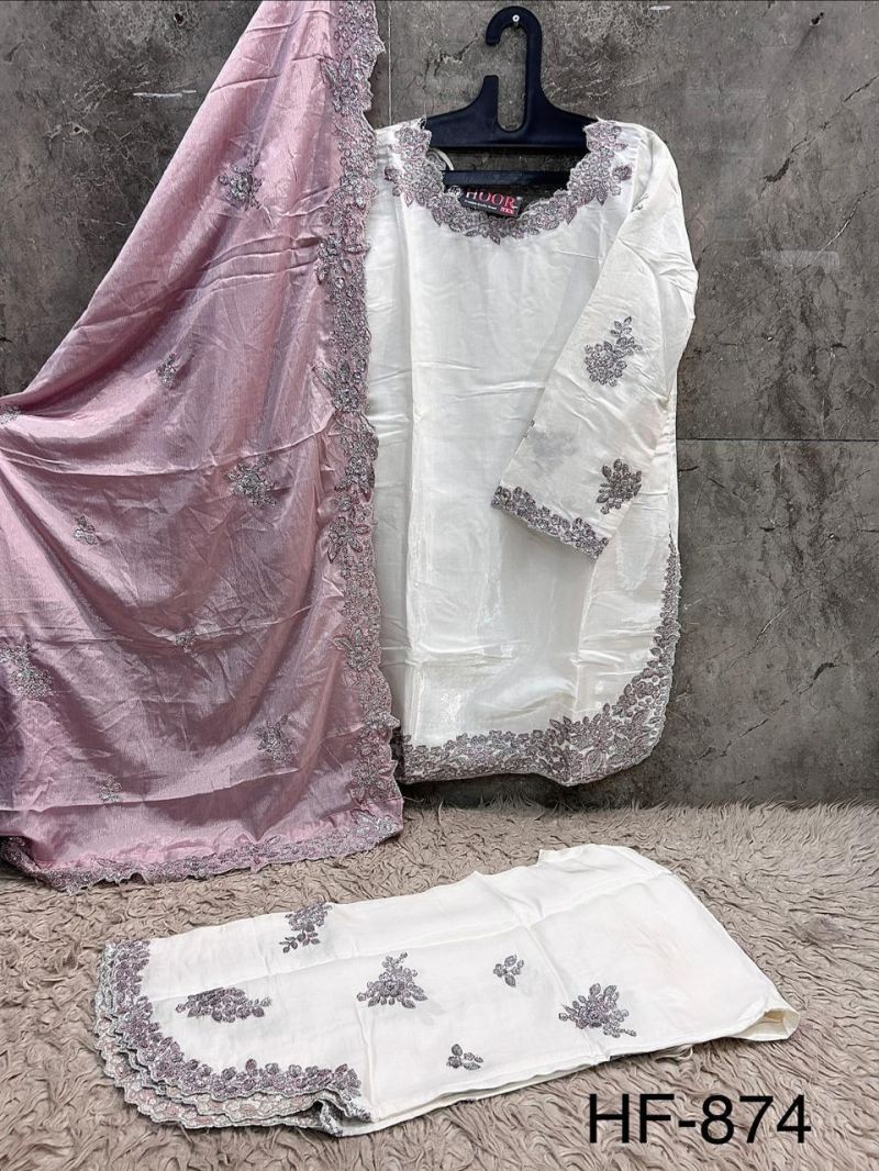 Hoor Tex 874 Roman Glass Silk Embroidered Salwar Kameez — Wholesale Pakistani Suits, hoor Tex wholesale from Surat — view 8