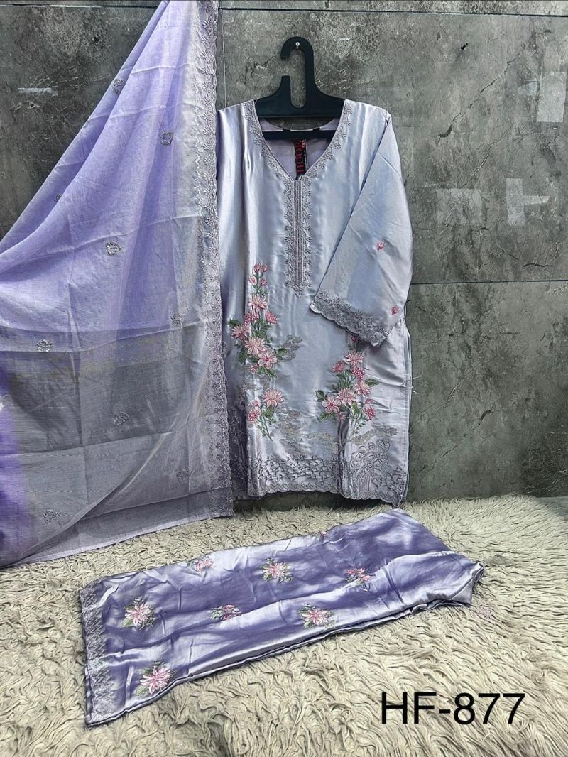 Hoor Tex 877 A To D Malai Satin Embroidered Salwar Kameez  Catalog — Wholesale Pakistani Suits, Vardan Ethnic wholesale from Surat — view 5