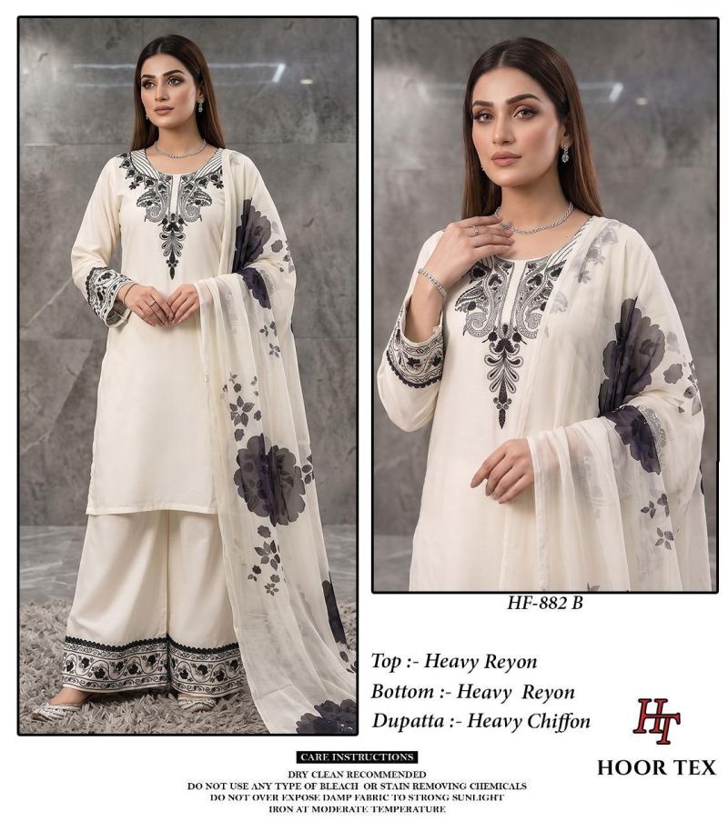 Hoor Tex 882 A To D Rayon Embroidered Readymade Salwar Kameez — Wholesale Readymade Suit, MPA wholesale from Surat — view 6