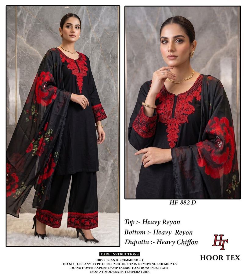 Hoor Tex 882 A To D Rayon Embroidered Readymade Salwar Kameez — Wholesale Readymade Suit, MPA wholesale from Surat — view 8