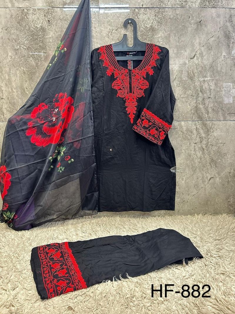Hoor Tex 882 A To D Rayon Embroidered Readymade Salwar Kameez — Wholesale Readymade Suit, MPA wholesale from Surat — view 5