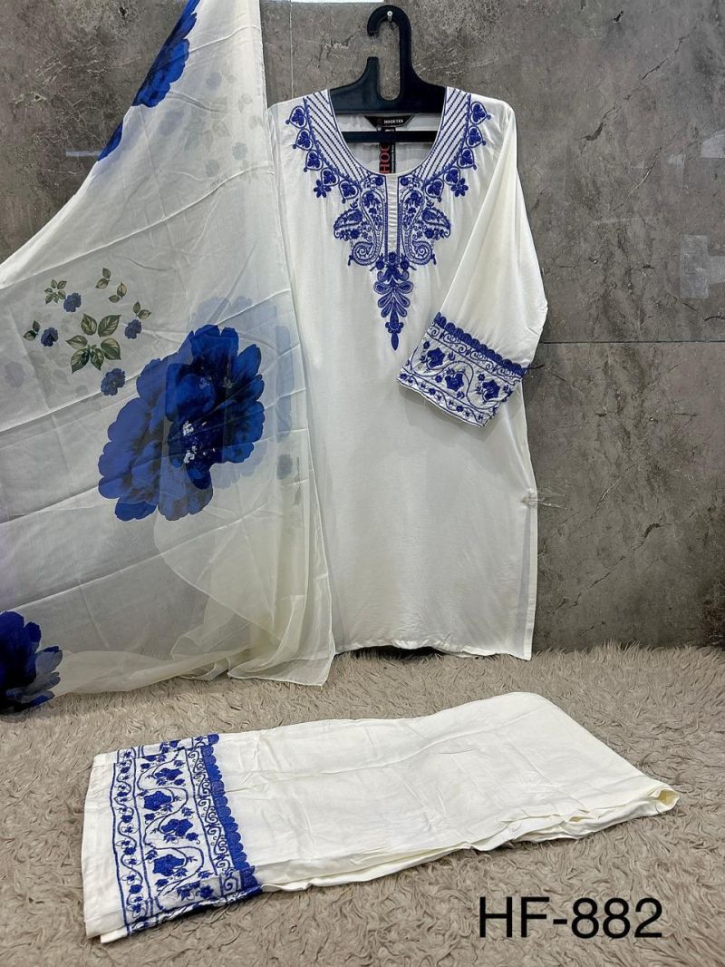 Hoor Tex 882 A To D Rayon Embroidered Readymade Salwar Kameez — Wholesale Readymade Suit, MPA wholesale from Surat — view 3