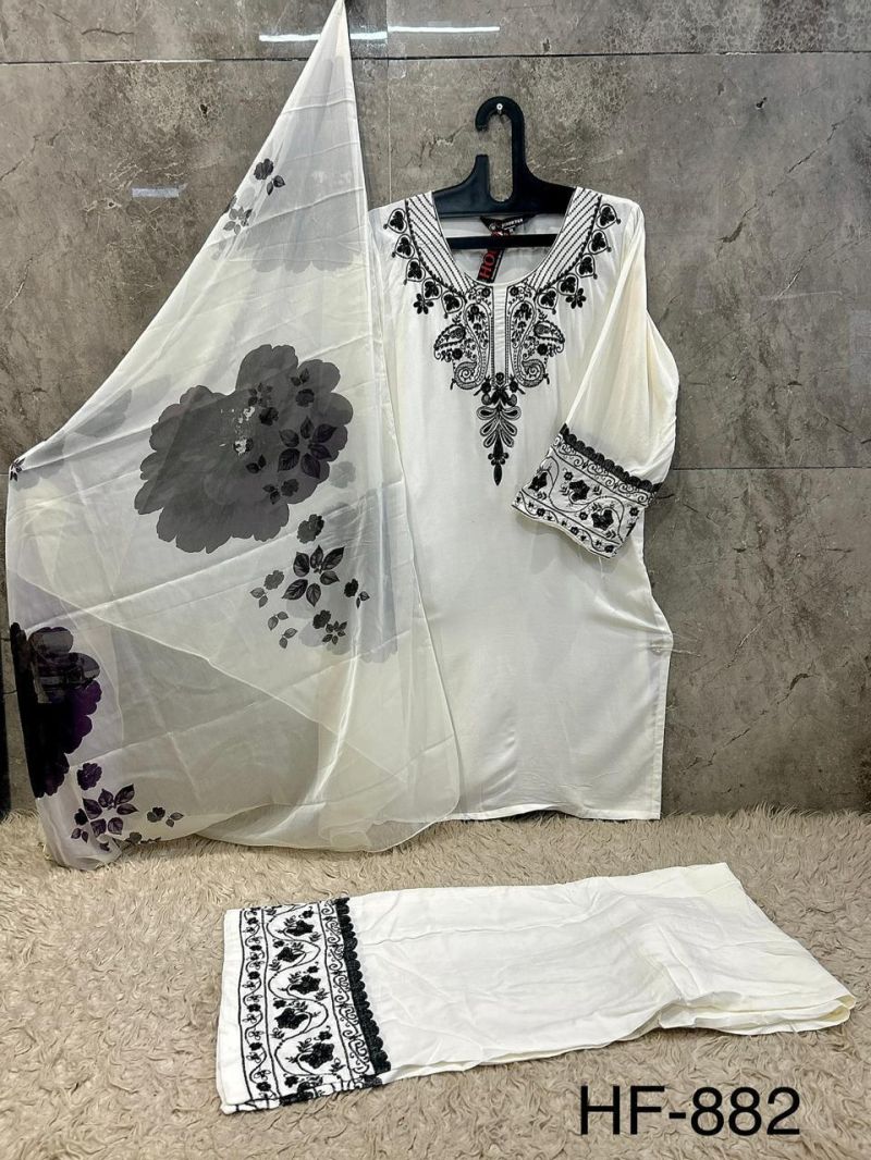 Hoor Tex 882 A To D Rayon Embroidered Readymade Salwar Kameez — Wholesale Readymade Suit, MPA wholesale from Surat — view 2