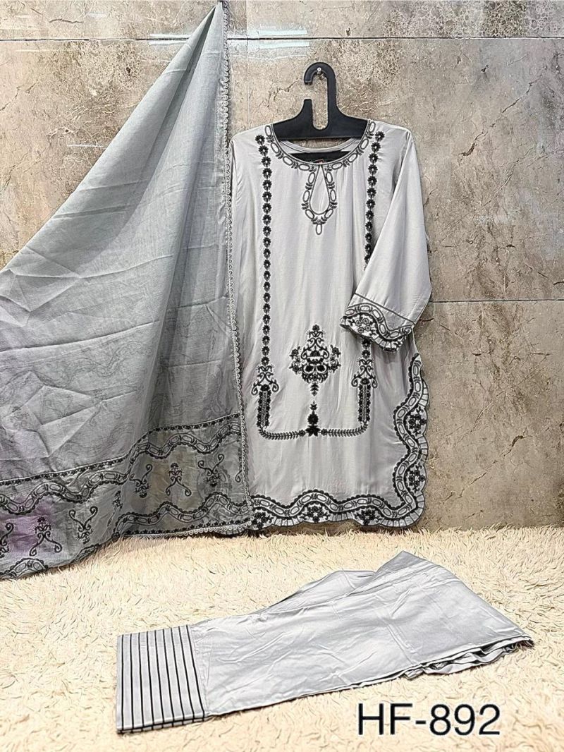 Hoor Tex 892 A To D Rayon Satin Embroidered Salwar Kameez Catalog — Wholesale Readymade Suit, hoor Tex wholesale from Surat — view 5