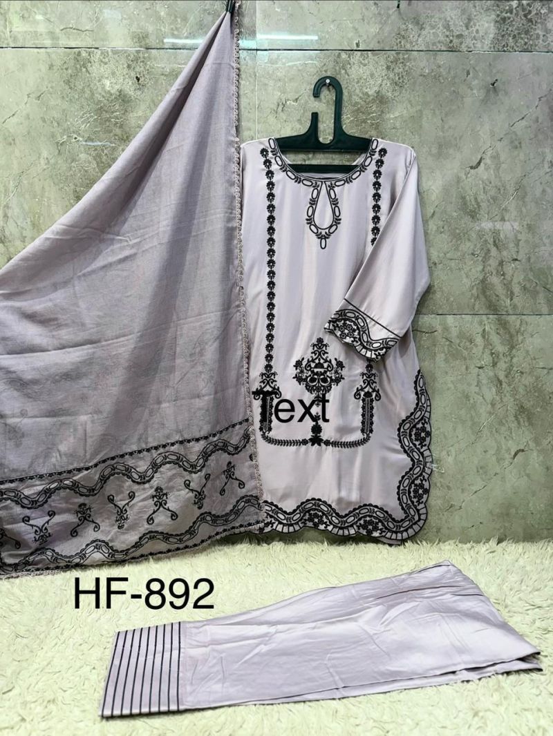 Hoor Tex 892 A To D Rayon Satin Embroidered Salwar Kameez Catalog — Wholesale Readymade Suit, hoor Tex wholesale from Surat — view 9