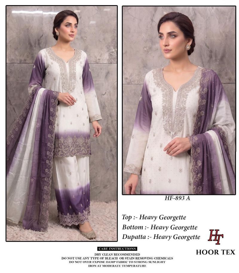 Hoor Tex 893 A To D Georgette Embroidered Salwar Kameez Catalog — Wholesale Kurtis, hoor Tex wholesale from Surat — view 2