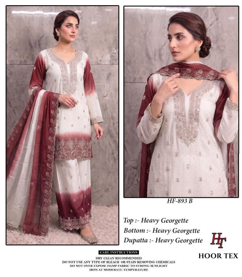 Hoor Tex 893 A To D Georgette Embroidered Salwar Kameez Catalog