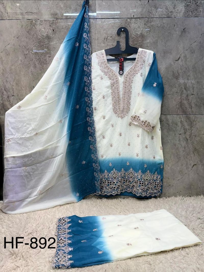 Hoor Tex 893 A To D Georgette Embroidered Salwar Kameez Catalog — Wholesale Kurtis, hoor Tex wholesale from Surat — view 5