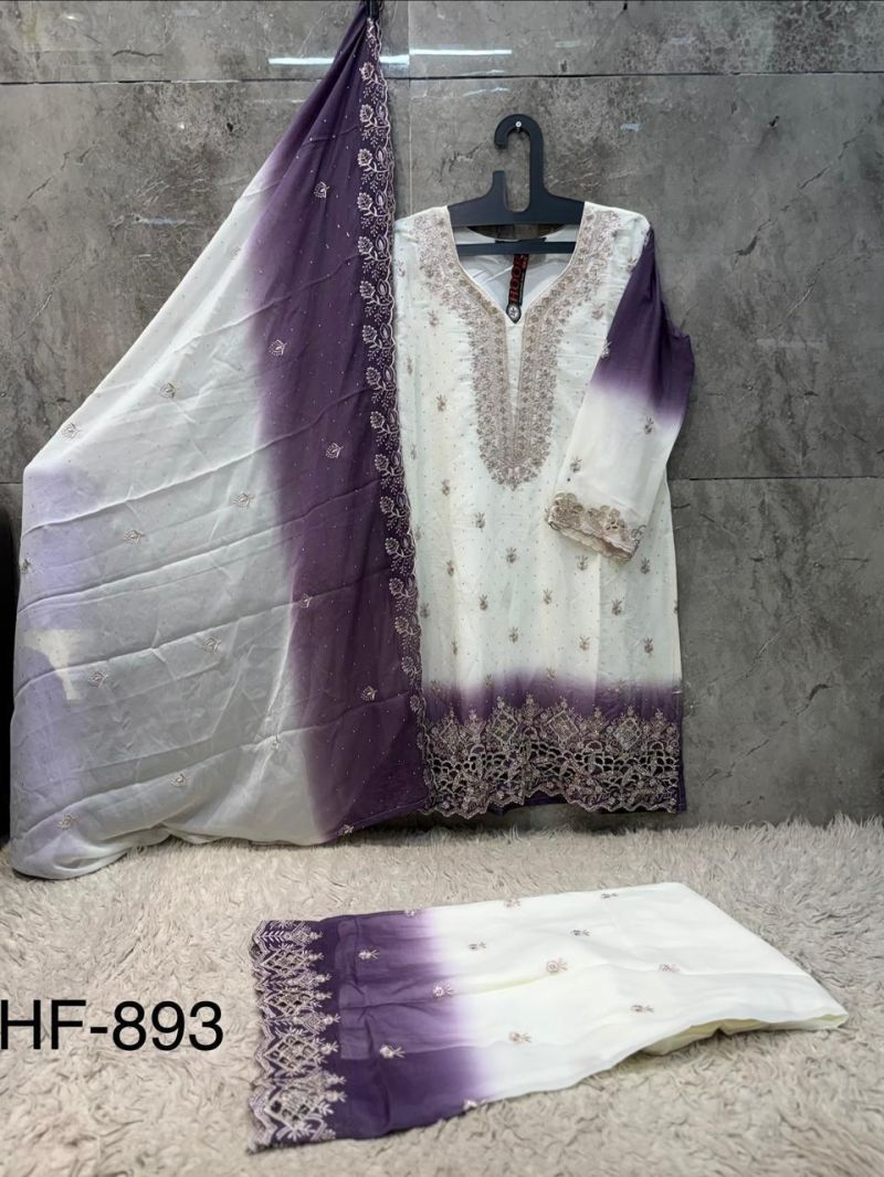 Hoor Tex 893 A To D Georgette Embroidered Salwar Kameez Catalog — Wholesale Kurtis, hoor Tex wholesale from Surat — view 6