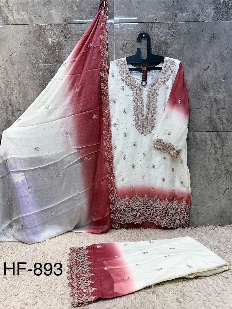 Hoor Tex 893 A To D Georgette Embroidered Salwar Kameez Catalog — Wholesale Kurtis, hoor Tex wholesale from Surat — view 7