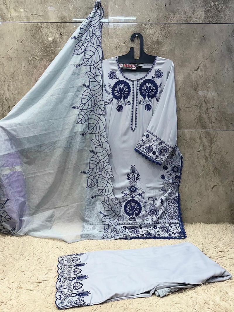 Hoor Tex 950 A To D Rayon Satin Embroidered Salwar Kameez Catalog — Wholesale Salwar Suits, hoor Tex wholesale from Surat — view 3