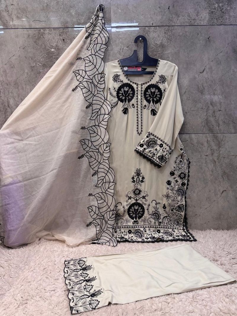 Hoor Tex 950 A To D Rayon Satin Embroidered Salwar Kameez Catalog — Wholesale Salwar Suits, hoor Tex wholesale from Surat — view 4