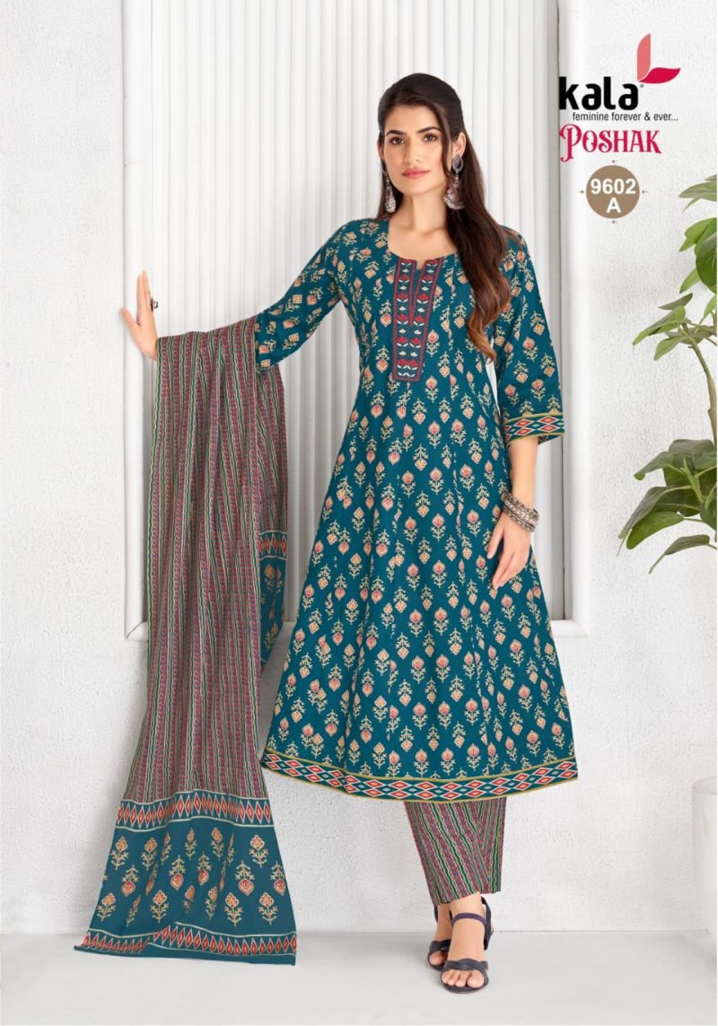 Kala Poshak Vol 5 Cotton Printed Anarkali Kurti With Bottom Dupatta Set