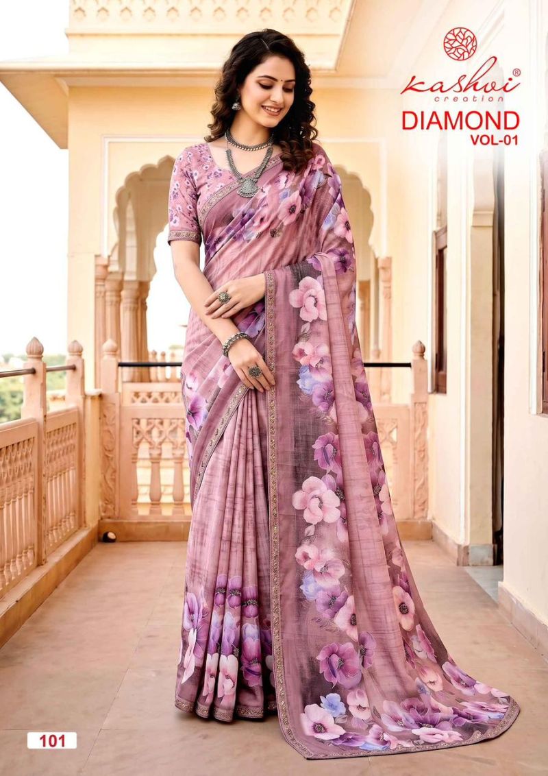 Kashvi Diamond Vol 1 Weightless Digital Printed Saree Catalog — Festival Sarees, Kashvi wholesale from Surat — view 2