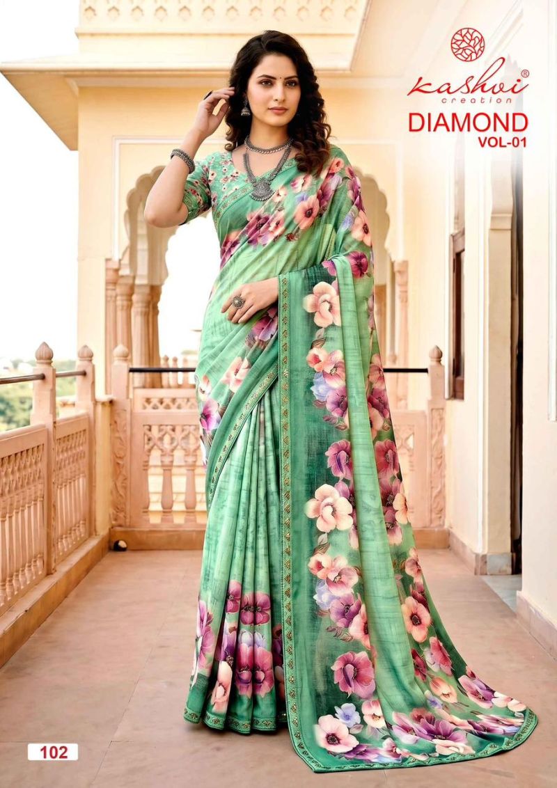 Kashvi Diamond Vol 1 Weightless Digital Printed Saree Catalog