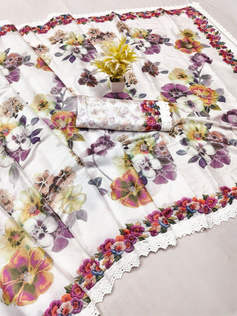 Kashvi Kalki Vol 1 Chocolate Silk Floral Printed Saree Catalog — Wholesale Sarees, Kashvi Creation wholesale from Surat — view 11
