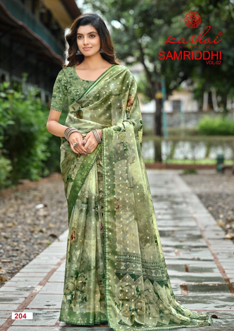 Kashvi Samriddhi Vol 2 Nc Moss Butti Work Saree Collection — Wholesale Sarees, Kashvi wholesale from Surat — view 5