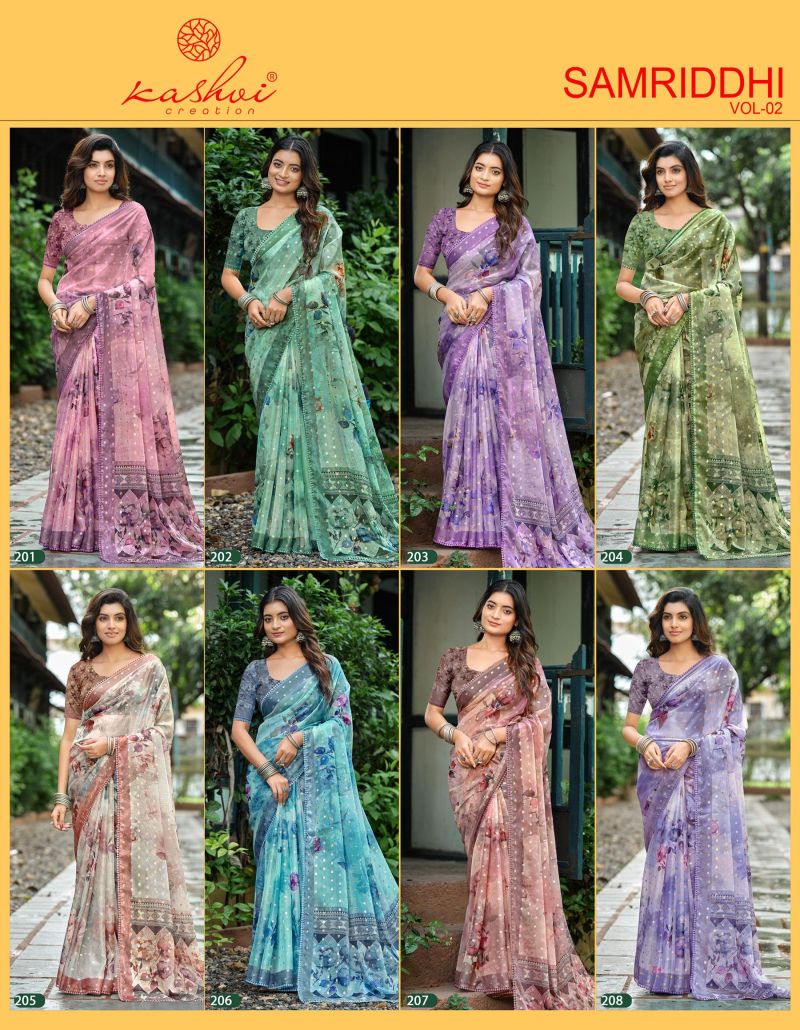 Kashvi Samriddhi Vol 2 Nc Moss Butti Work Saree Collection — Wholesale Sarees, Kashvi wholesale from Surat — view 9