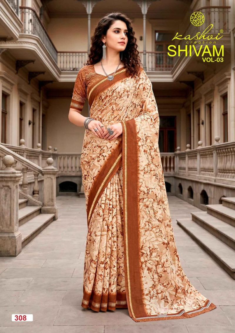 Kashvi Shivam Vol 3 Dull Moss Viscose Saree Catalog — Saree, Vardan Ethnic wholesale from Surat — view 4