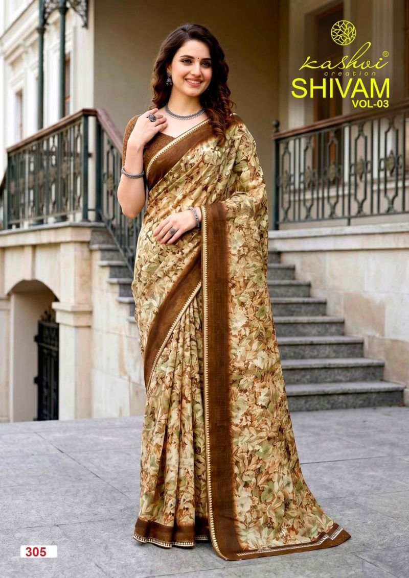Kashvi Shivam Vol 3 Dull Moss Viscose Saree Catalog — Saree, Vardan Ethnic wholesale from Surat — view 8