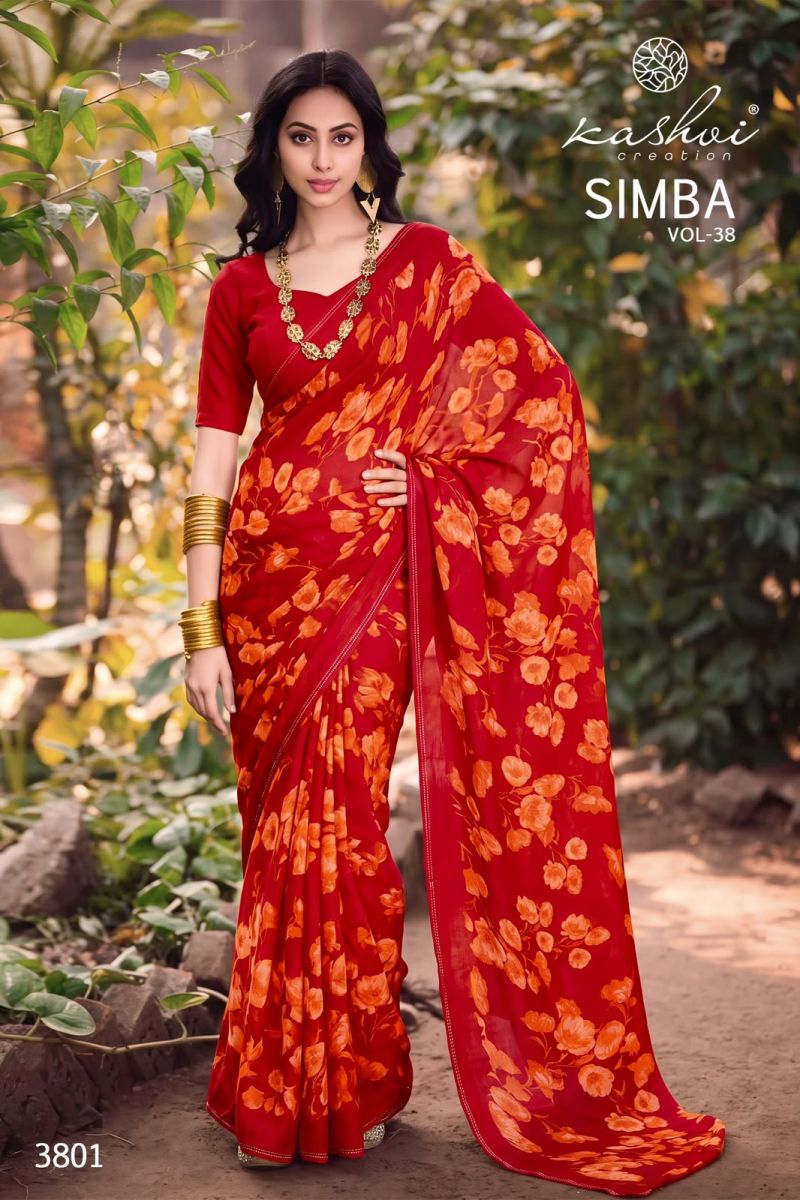 Kashvi Simba Vol 38 Georgette Printed Saree Catalog — Wholesale Sarees, Kashvi wholesale from Surat — view 2