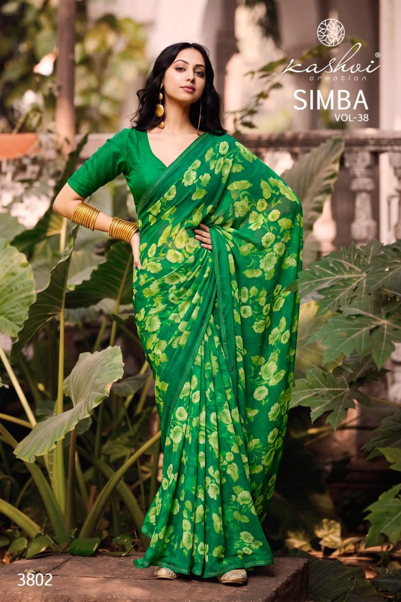 Kashvi Simba Vol 38 Georgette Printed Saree Catalog — Wholesale Sarees, Kashvi wholesale from Surat — view 4