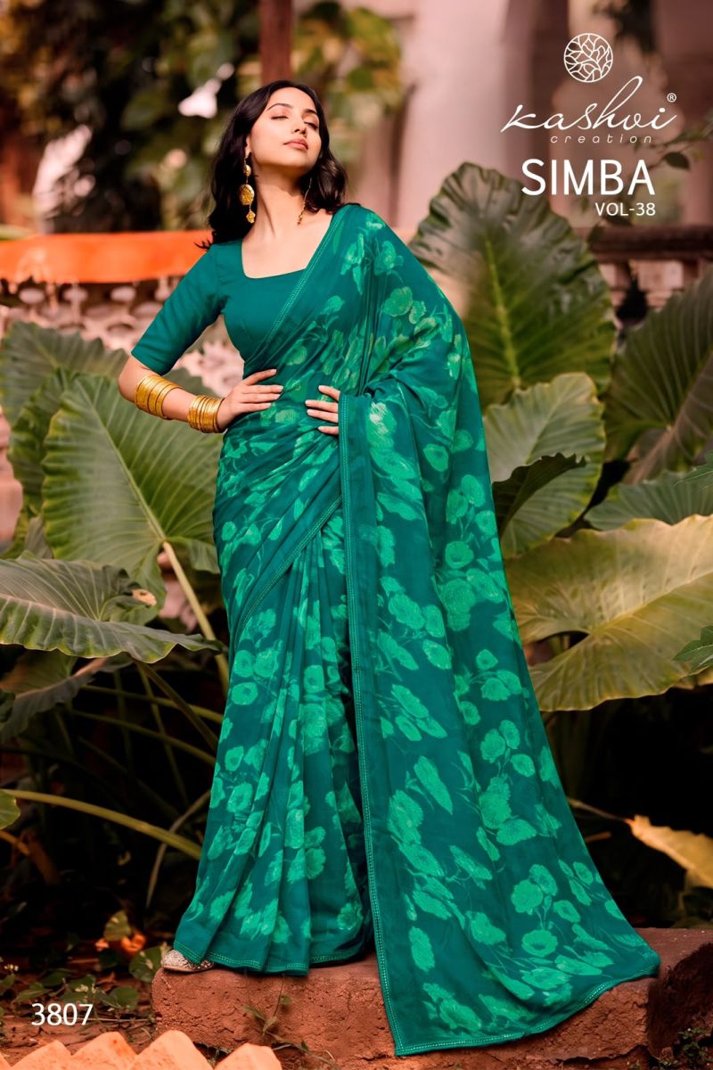 Kashvi Simba Vol 38 Georgette Printed Saree Catalog — Wholesale Sarees, Kashvi wholesale from Surat — view 7