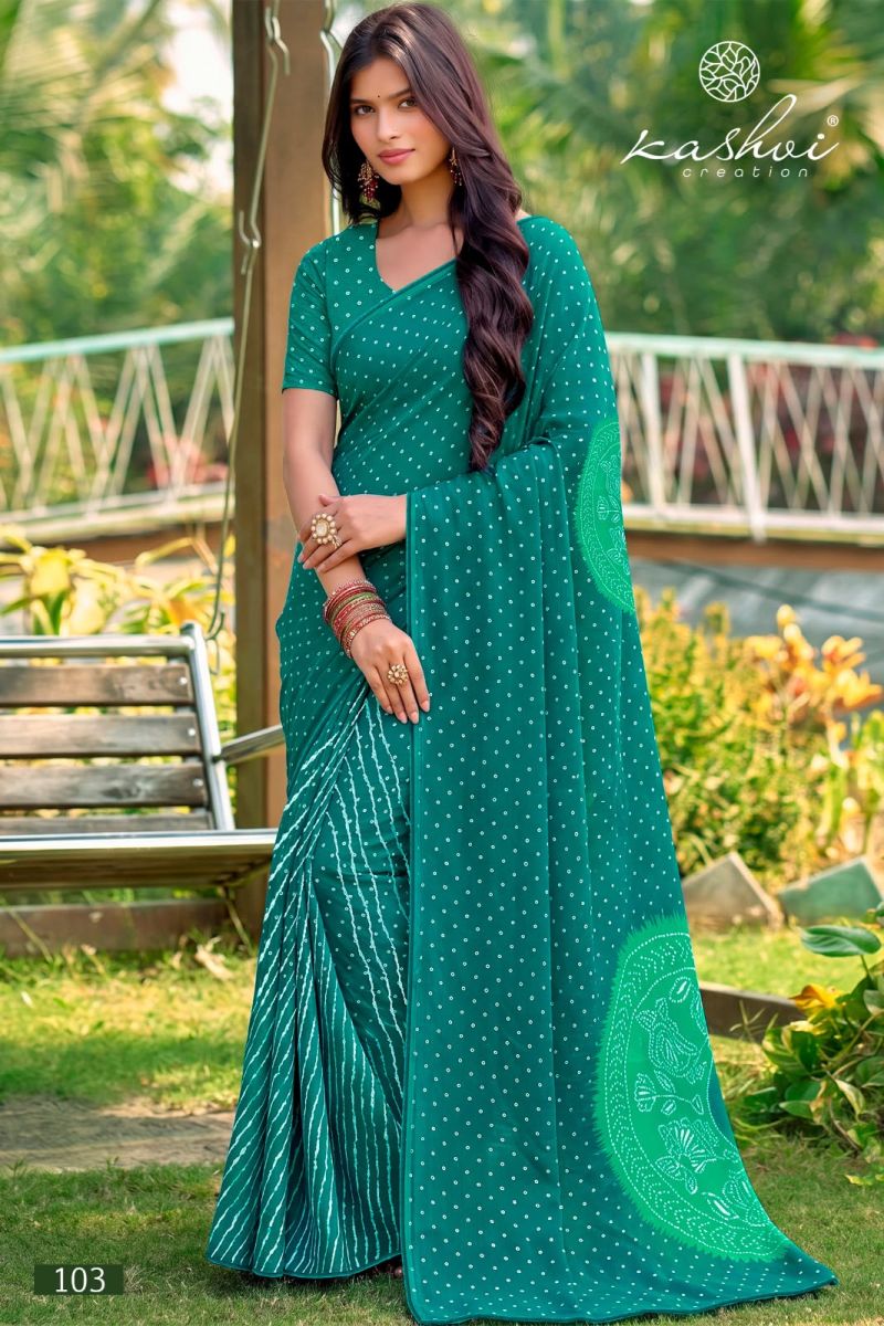 Kashvi Siya Vol 1 Weightless Lehariya Printed Saree Catalog