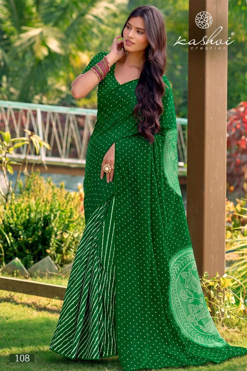 Kashvi Siya Vol 1 Weightless Lehariya Printed Saree Catalog — Wholesale Sarees, Vardan Ethnic wholesale from Surat — view 2