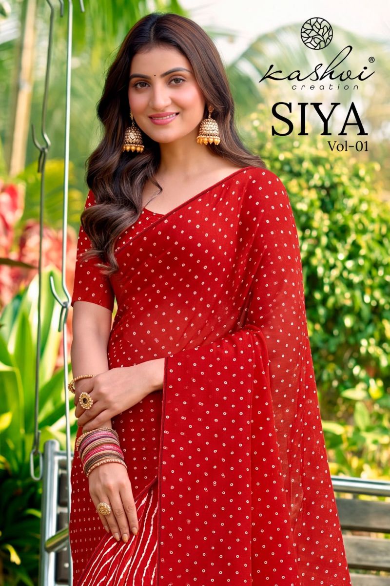 Kashvi Siya Vol 1 Weightless Lehariya Printed Saree Catalog — Wholesale Sarees, Vardan Ethnic wholesale from Surat — view 3