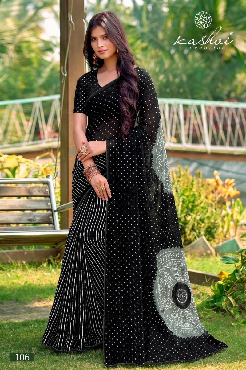 Kashvi Siya Vol 1 Weightless Lehariya Printed Saree Catalog — Wholesale Sarees, Vardan Ethnic wholesale from Surat — view 5