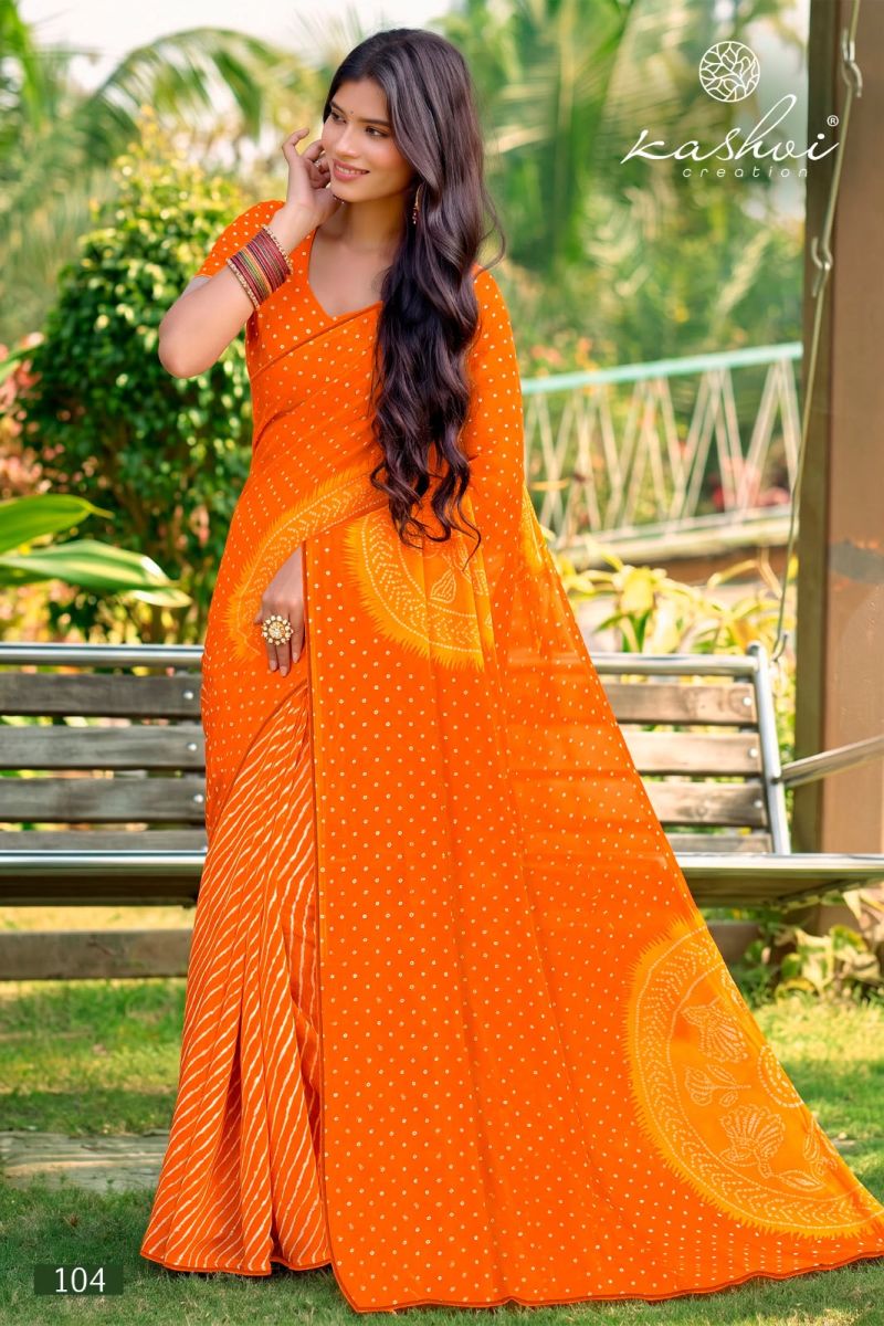 Kashvi Siya Vol 1 Weightless Lehariya Printed Saree Catalog — Wholesale Sarees, Vardan Ethnic wholesale from Surat — view 6