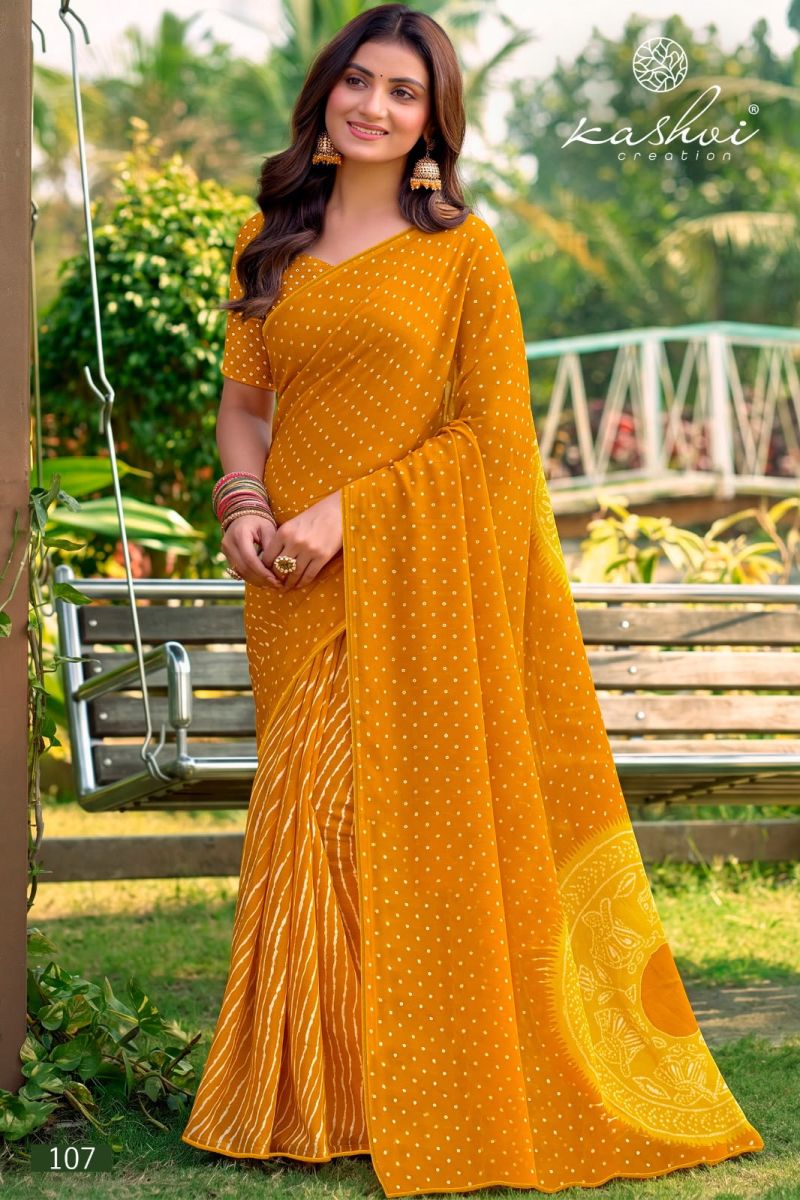 Kashvi Siya Vol 1 Weightless Lehariya Printed Saree Catalog — Wholesale Sarees, Vardan Ethnic wholesale from Surat — view 8