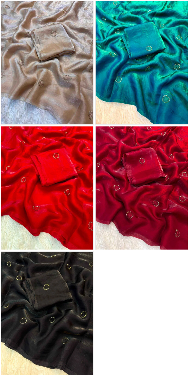 Kc 223 Fandy Satin Silk Beads Worked Designer Saree Catalog — Wholesale Sarees, Vardan Ethnic wholesale from Surat — view 5