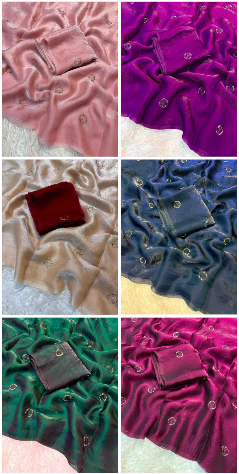 Kc 223 Fandy Satin Silk Beads Worked Designer Saree Catalog — Wholesale Sarees, Vardan Ethnic wholesale from Surat — view 6